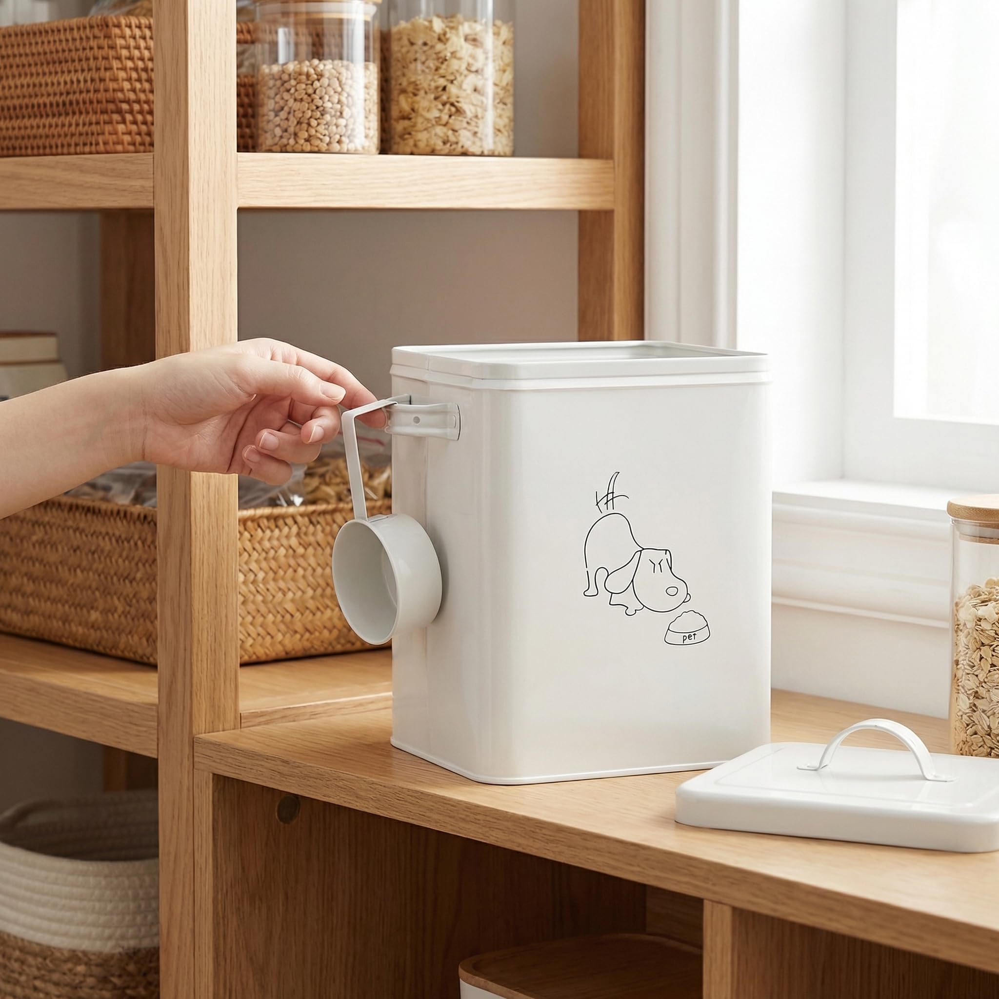 Amazon.co.jp: SOUJOY ペットおやつと食品保存容器 蓋とスクープ付き 5